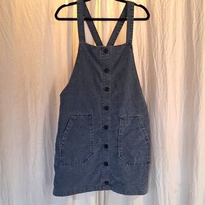 90's style blue corduroy jumper dress